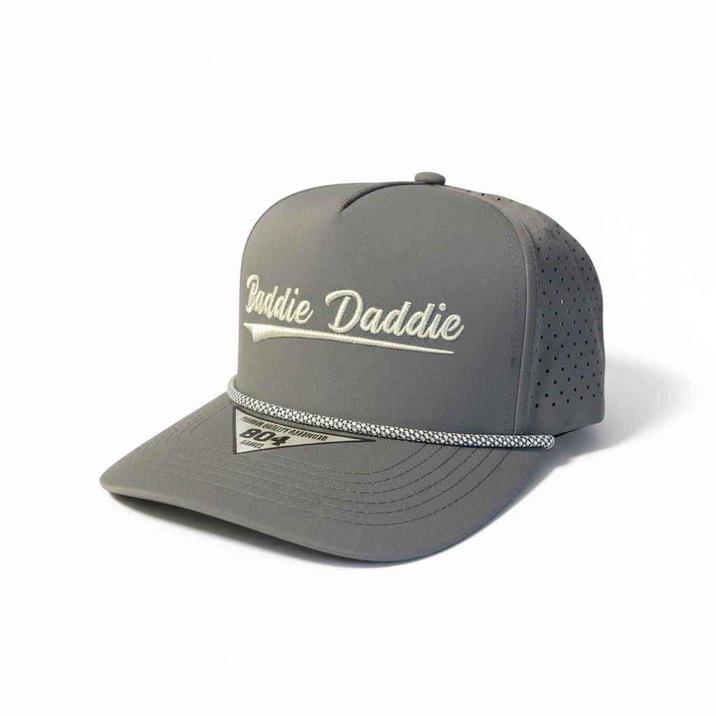 Baddie Daddie Rope Hat- Grey/Silver