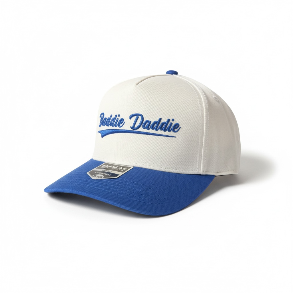 Off White and Blue BD Stitch