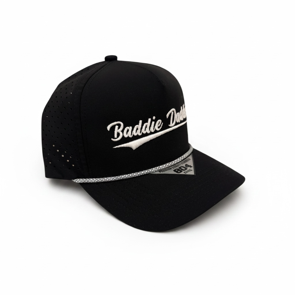 Black BD Stitch in White Rope