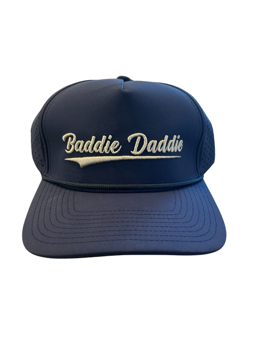 Navy Blue and Silver Laser Mesh Rope hat