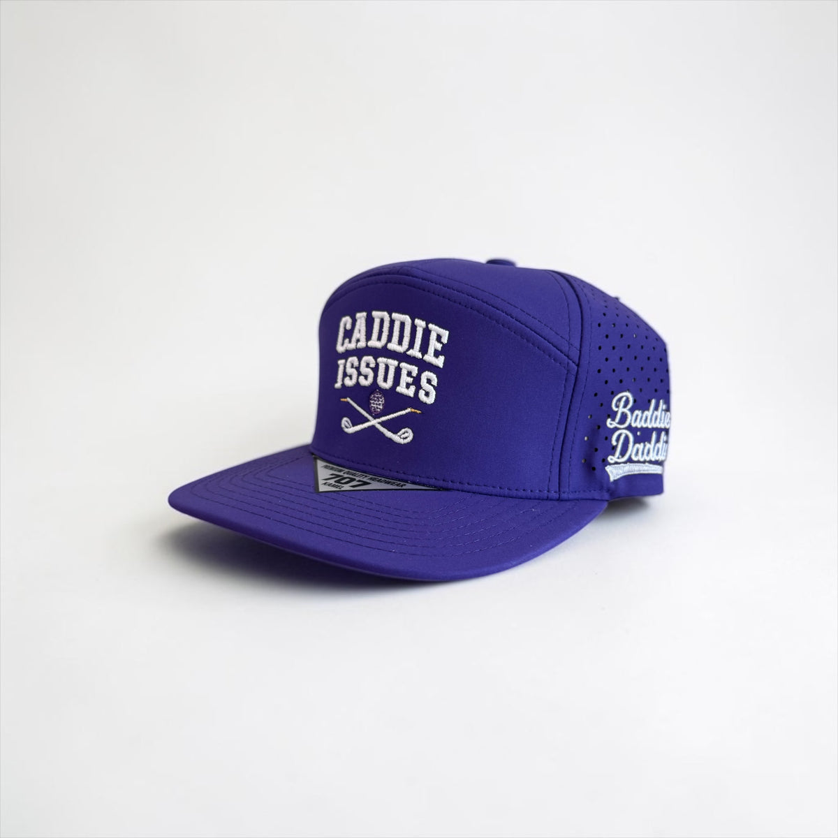 Purple 7 panel CI White Stitch