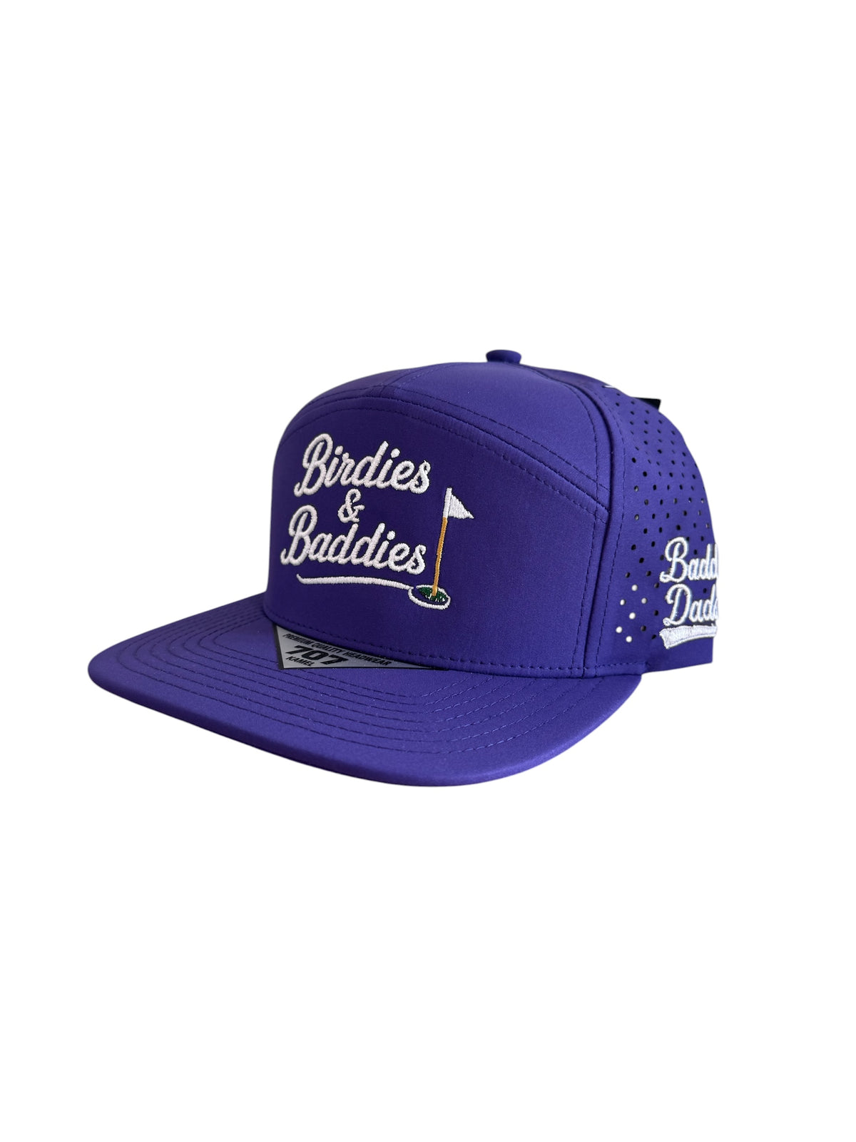 Purple 7 panel B&B White Stitch