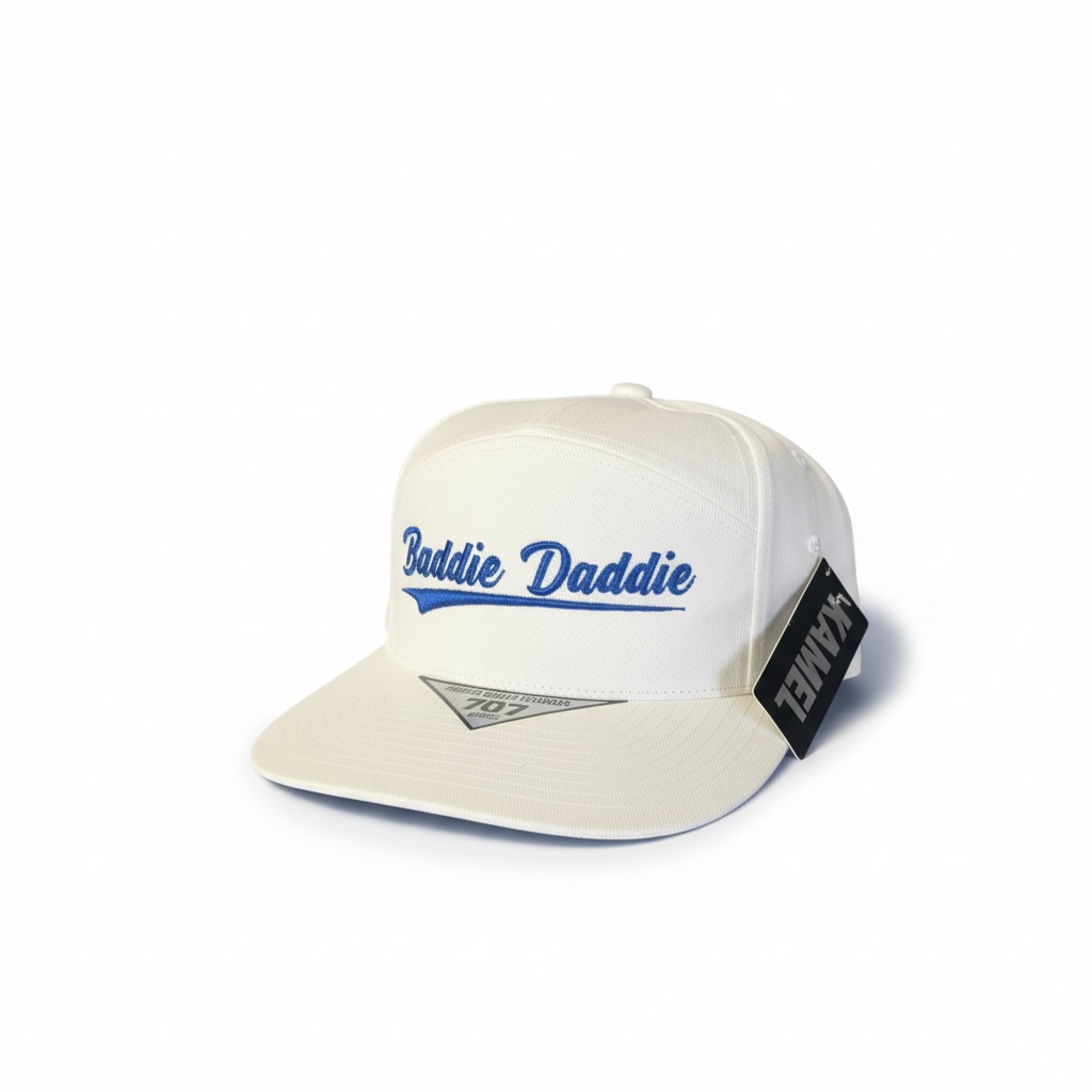White BD Blue Stitch